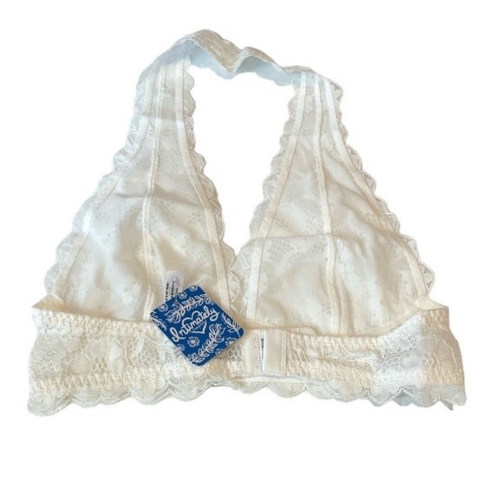 Free People Galloon Lace Halter Bra Powder White XSmall - Picture 2 of 6